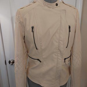 Tart Collections light pink faux leather moto jacket medium